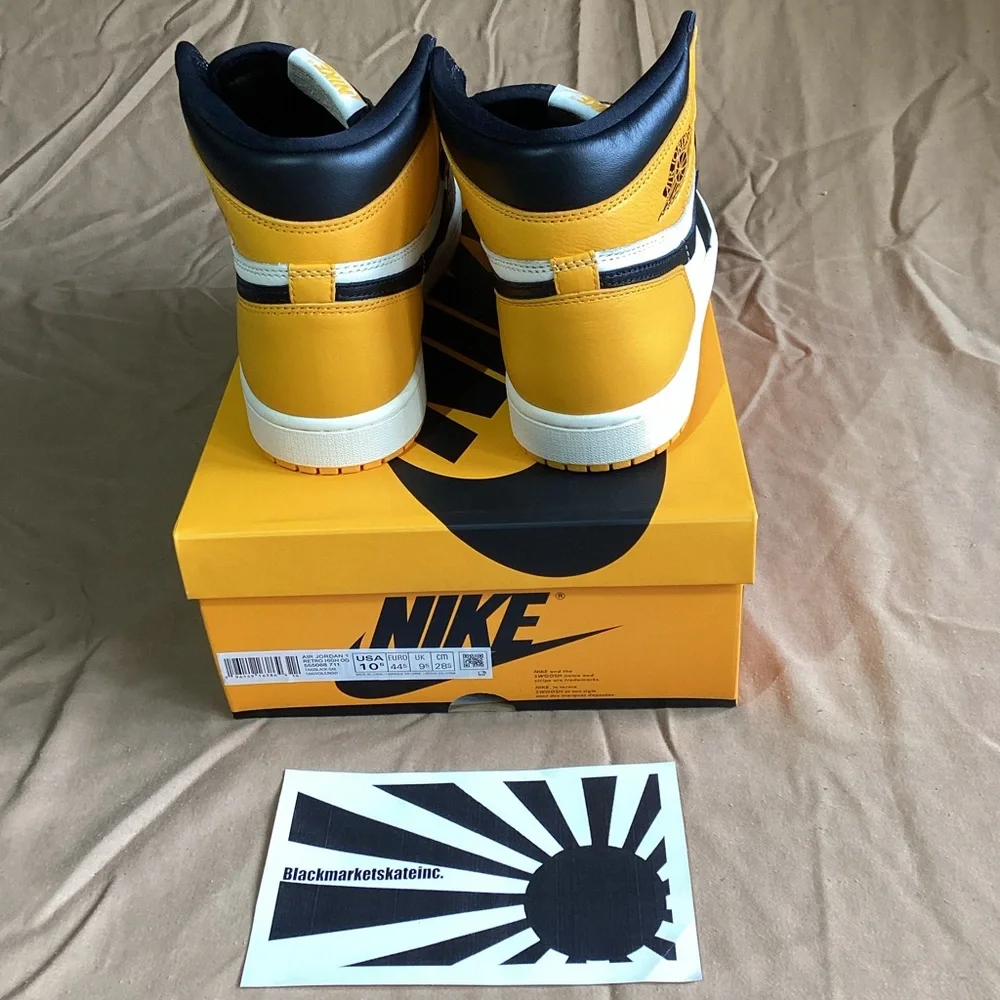 Nike Air Jordan 1 Retro High OG Yellow Toe Taxi 555088-711 Men's Size 10.5
